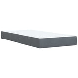 Box Spring Bed with Mattress Dark Grey King Single Velvet - Low Angle