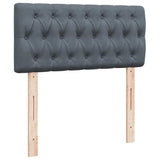 Box Spring Bed with Mattress Dark Grey King Single Velvet - Extra Image