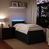Box Spring Bed with Mattress Black King Single Velvet - 45-Degree Angle