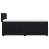 Box Spring Bed with Mattress Black King Single Velvet - Extra Image