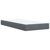 Box Spring Bed with Mattress Dark Grey King Single Velvet - Low Angle