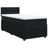 Box Spring Bed with Mattress Black King Single Velvet - Side View