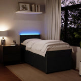 Box Spring Bed with Mattress Black King Single Velvet - 45-Degree Angle