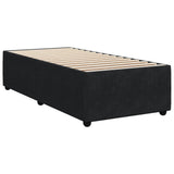 Box Spring Bed with Mattress Black King Single Velvet - Close-Up Angle