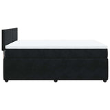 Box Spring Bed with Mattress Black Double Velvet - Extra Image