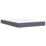 Box Spring Bed with Mattress Dark Grey Double Velvet - Low Angle
