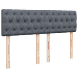 Box Spring Bed with Mattress Dark Grey Double Velvet - Extra Image