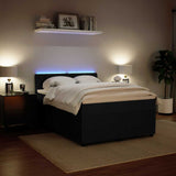 Box Spring Bed with Mattress Black Double Velvet - 45-Degree Angle