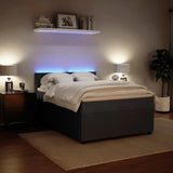 Box Spring Bed with Mattress Dark Grey Queen Velvet - 45-Degree Angle
