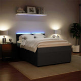 Box Spring Bed with Mattress Dark Grey Queen Velvet - 45-Degree Angle