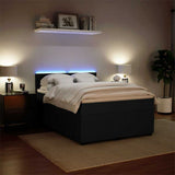 Box Spring Bed with Mattress Black Queen Velvet - 45-Degree Angle
