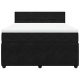 Box Spring Bed with Mattress Black Queen Velvet