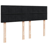 Box Spring Bed with Mattress Black Queen Velvet - Extra Image