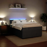 Box Spring Bed with Mattress Dark Grey Queen Velvet - 45-Degree Angle