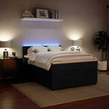 Box Spring Bed with Mattress Black Queen Velvet - 45-Degree Angle