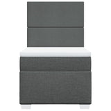 Box Spring Bed with Mattress Dark Grey King Single Fabric - Top-Down View