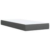 Box Spring Bed with Mattress Dark Grey King Single Fabric - Rear View