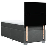 Box Spring Bed with Mattress Dark Grey King Single Fabric - Extra Image