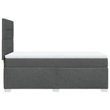 Box Spring Bed with Mattress Dark Grey King Single Fabric - Extra Image
