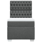 Box Spring Bed with Mattress Dark Grey King Single Fabric