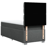 Box Spring Bed with Mattress Dark Grey King Single Fabric - Extra Image