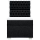 Box Spring Bed with Mattress Black King Single Fabric - Top-Down View
