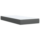 Box Spring Bed with Mattress Dark Grey King Single Fabric - Rear View