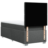 Box Spring Bed with Mattress Dark Grey King Single Fabric - Extra Image