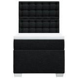 Box Spring Bed with Mattress Black King Single Fabric - Top-Down View