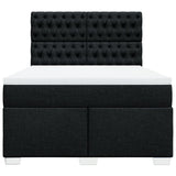 Box Spring Bed with Mattress Black Double Fabric - Top-Down View