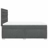 Box Spring Bed with Mattress Dark Grey Double Fabric - Extra Image