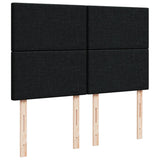 Box Spring Bed with Mattress Black Queen Fabric - Low Angle