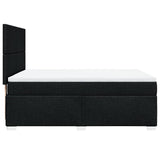Box Spring Bed with Mattress Black Queen Fabric - Extra Image
