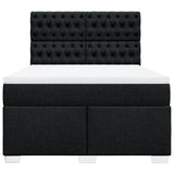 Box Spring Bed with Mattress Black Queen Fabric - Top-Down View