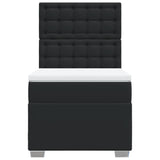 Box Spring Bed with Mattress Black King Single Faux Leather - Top-Down View