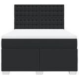 Box Spring Bed with Mattress Black Queen Faux Leather - Top-Down View