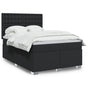 Box Spring Bed with Mattress Black Queen Faux Leather