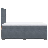 Box Spring Bed with Mattress Dark Grey King Single Velvet - 45-Degree Angle