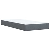 Box Spring Bed with Mattress Dark Grey King Single Velvet - Extra Image