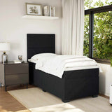 Box Spring Bed with Mattress Black King Single Velvet - Side View
