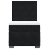 Box Spring Bed with Mattress Black King Single Velvet - Top-Down View