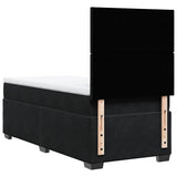 Box Spring Bed with Mattress Black King Single Velvet - Rear View