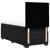 Box Spring Bed with Mattress Black King Single Velvet - Rear View