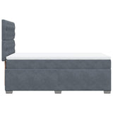 Box Spring Bed with Mattress Dark Grey King Single Velvet - 45-Degree Angle