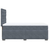 Box Spring Bed with Mattress Dark Grey King Single Velvet - 45-Degree Angle