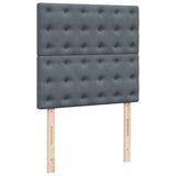 Box Spring Bed with Mattress Dark Grey King Single Velvet - Close-Up Angle