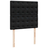 Box Spring Bed with Mattress Black King Single Velvet - Close-Up Angle