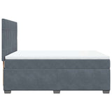 Box Spring Bed with Mattress Dark Grey Double Velvet - 45-Degree Angle
