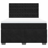 Box Spring Bed with Mattress Black Queen Velvet - Top-Down View