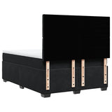 Box Spring Bed with Mattress Black Queen Velvet - Rear View